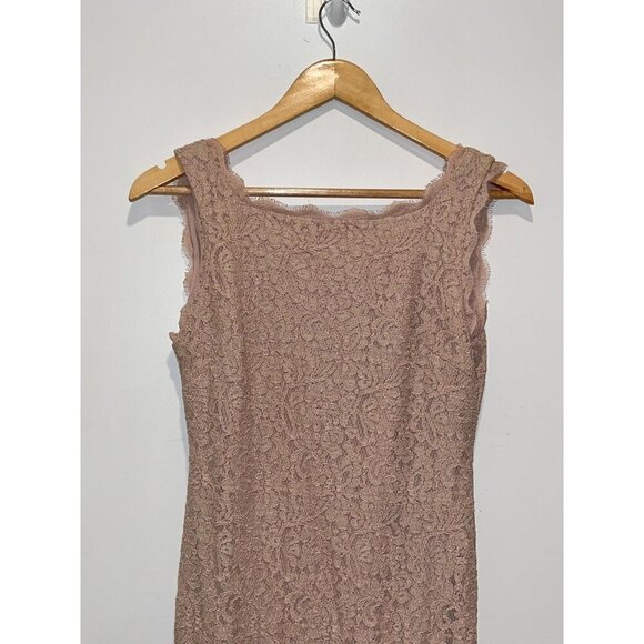 Adianna Papell  Womens size 8 Rose Lace Maxi Dress Sleeveless Full-Length Elegan - Picture 4 of 13